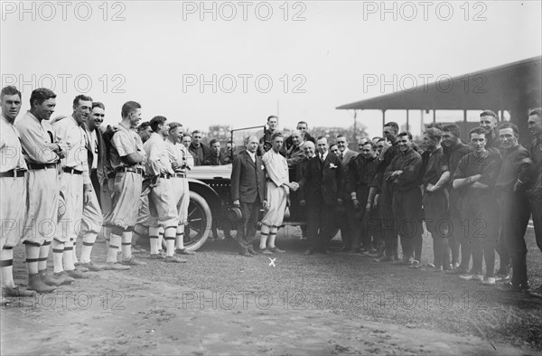 Presenting Collins with car at World Series, Philadelphia, 1914 Creator: Bain News Service.