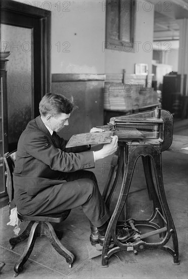 Making Map for Blind, between c1910 and c1915. Creator: Bain News Service.