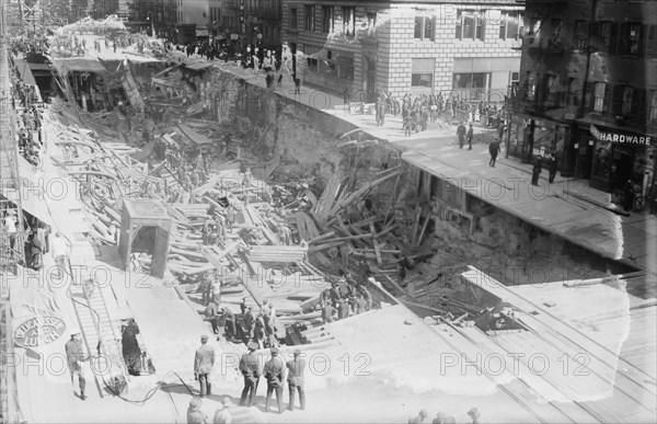 7th Avenue. cave-in, between c1910 and c1915. Creator: Bain News Service.