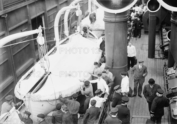 Boat drill KAISER WILHELM II, between c1910 and c1915. Creator: Bain News Service.