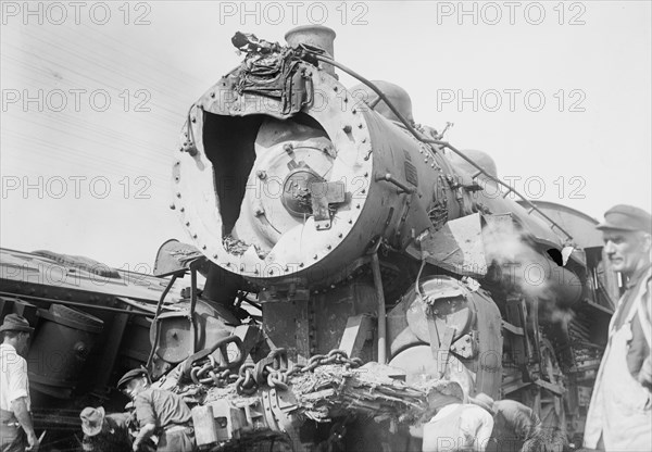 Engine which wrecked train on New Haven, 1913. Creator: Bain News Service.