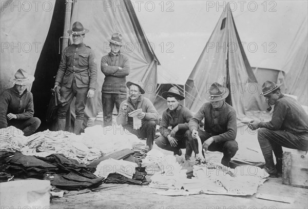 Soldiers at Camp Cotton, Texas border, between c1910 and c1915. Creator: Bain News Service.