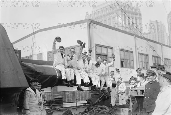 On AMIRAL AUBE, 1917. Creator: Bain News Service.