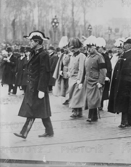 King Albert and Duke Connaught at King Leopold's funeral, 1910. Creator: Bain News Service.