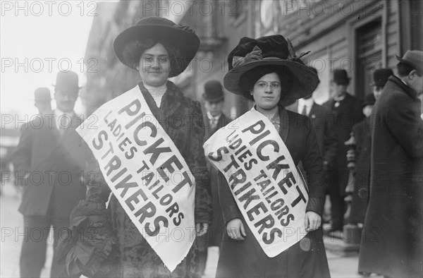 Strike pickets, 1910. Creator: Bain News Service.