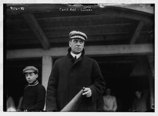 Coach Rice of Columbia with megaphone, 1910. Creator: Bain News Service.