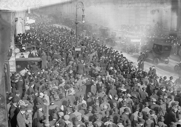 Card. Farley passing up Broadway, 1912. Creator: Bain News Service.