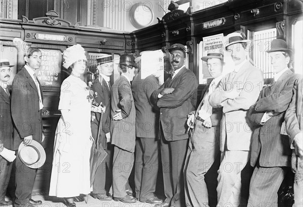 1st Depositor, Postal Bank, N.Y., between c1910 and c1915. Creator: Bain News Service.