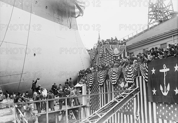 Launch of "Florida", U.S.N., 1910. Creator: Bain News Service.