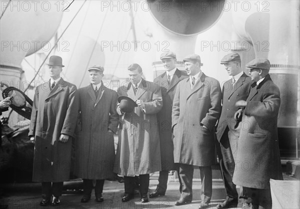 Jake Daubert, Josh Devore, Larry Doyle, Rube Marquard, Art Devlin, Fred Merkle...(baseball), 1911. Creator: Bain News Service.