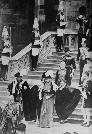 King and Queen leaving St. George's Chapel, 1911. Creator: Bain News Service.