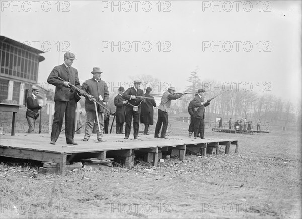 At the Traps, Travers Island, between c1910 and c1915. Creator: Bain News Service.