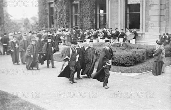 Cornerstone laying 6/7/11; N.M. Butler; Seth Low, 1911. Creator: Bain News Service.