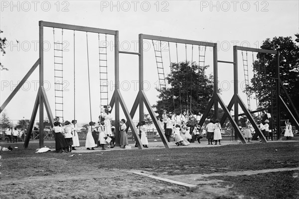 Rings and poles, Bronx Park, 1911. Creator: Bain News Service.