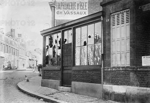 Work of mob at St Quentin in food price riots, 1911. Creator: Bain News Service.