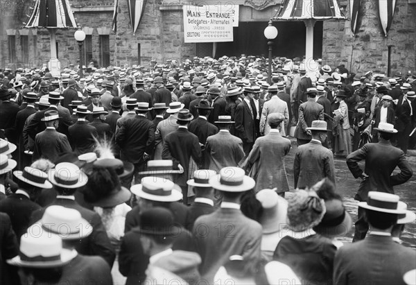 Crowd in front of Convention Hall, Baltimore, Md., 1912. Creator: Bain News Service.