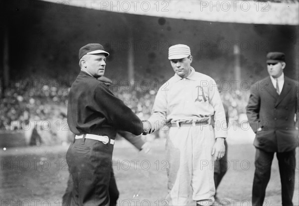 John McGraw, New York, NL & Davis, Philadelphia, AL (baseball), 1911. Creator: Bain News Service.