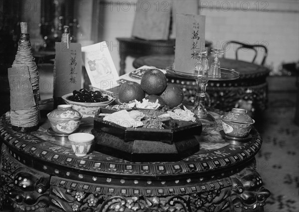 New Years feast, Chinatown 2/18/12, 1912. Creator: Bain News Service.