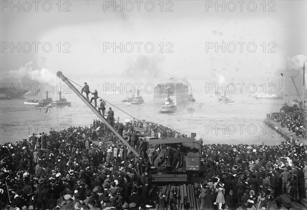 Launch of NEW YORK (reversed), 1912. Creator: Bain News Service.