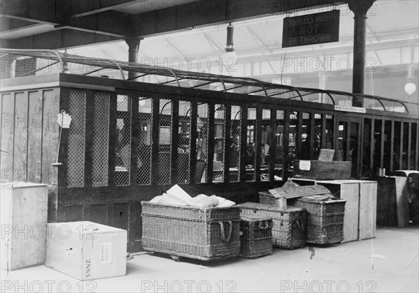 British parcels post -cage for reg. Parcels, between c1910 and c1915. Creator: Bain News Service.