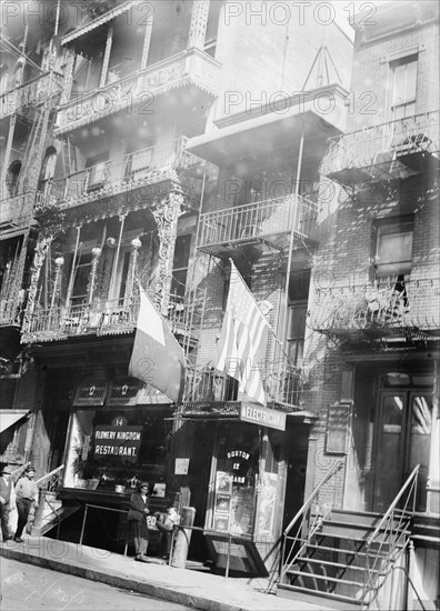 Chinese revolutionary hdqrts. and flags, between c1910 and c1915. Creator: Bain News Service.