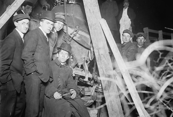 Wrecked city auto in Central Park, between c1910 and c1915. Creator: Bain News Service.