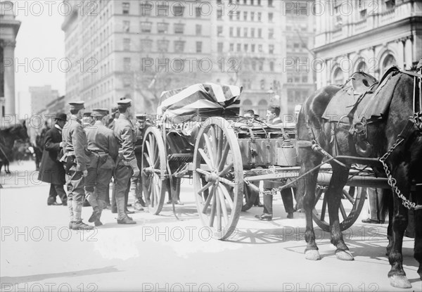 Kearny coffin on caisson, 1912. Creator: Bain News Service.