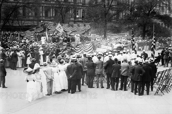 Mayor reviews Olympic Athletes, 1912. Creator: Bain News Service.