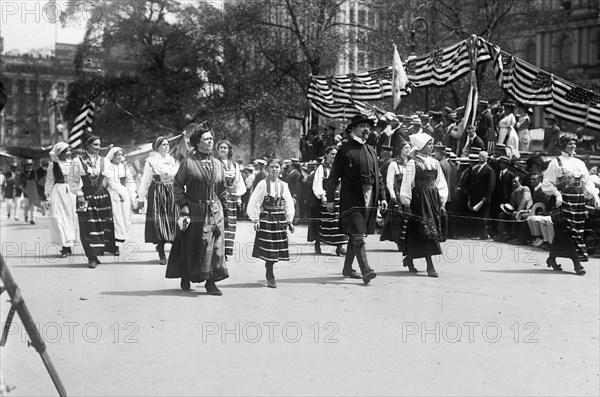 Swedish division in Olympic Parade, 1912. Creator: Bain News Service.