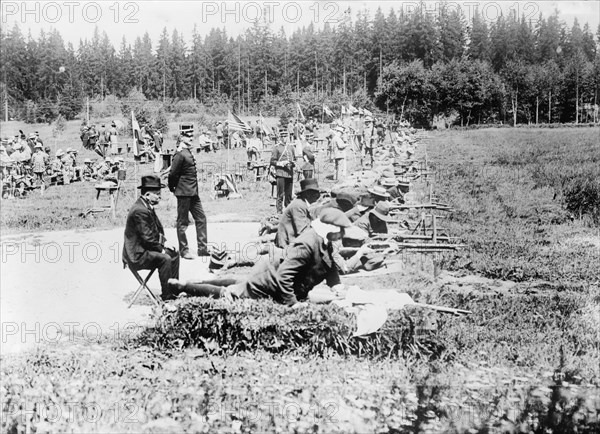 Army rifle shooting, Olympic games, 1912. Creator: Bain News Service.