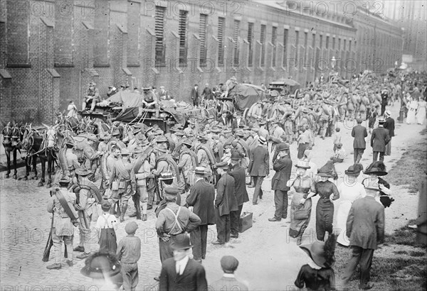 N.Y. troops (war game), between c1910 and c1915. Creator: Bain News Service.