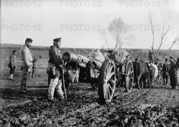 Taking Big Bulgar Guns to Tchataldja #12, between c1910 and c1915. Creator: Bain News Service.