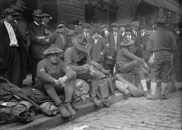 Soldiers on way to Dayton, between c1910 and c1915. Creator: Bain News Service.