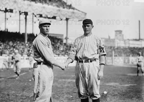 Smokey Joe Wood, Boston AL, & Jeff Tesreau, New York NL (baseball), 1912. Creator: Bain News Service.