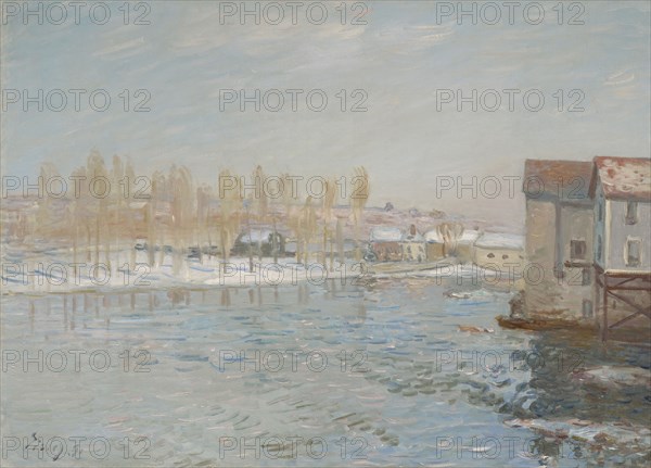 The Loing And The Mills Of Moret, Snow Effect, 1891. Creator: Alfred Sisley.