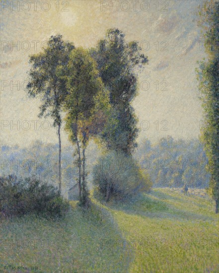 Landscape At Saint-Charles, Near Gisors, Sunset, 1891. Creator: Camille Pissarro.