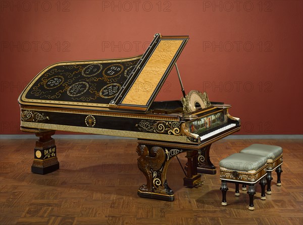 Model D Pianoforte And Stools, 1884-87. Creator: Sir Lawrence Alma-Tadema.