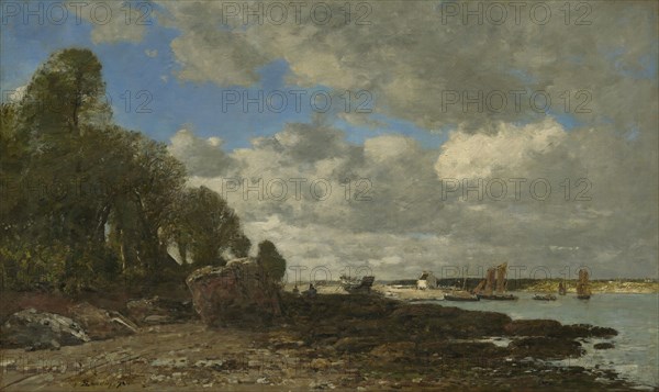 Plougastel, The Ferry Crossing, 1873. Creator: Eugene Louis Boudin.
