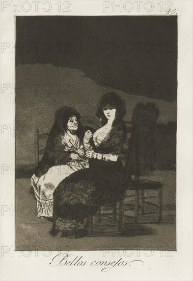 Pretty Teachings (Bellos Consejos), 1799, Printed 1868. Creator: Francisco Goya.