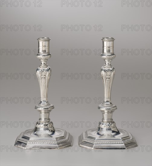 Pair Of Candlesticks, 1728. Creator: Gilles-Claude Gouel.