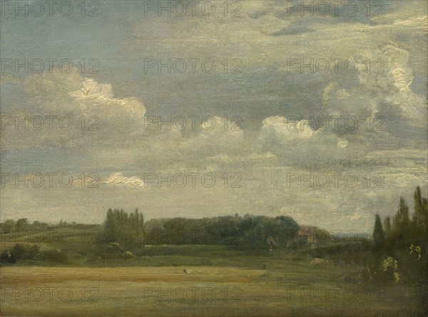 East Bergholt Common, View Toward The Rectory, 1813. Creator: John Constable.