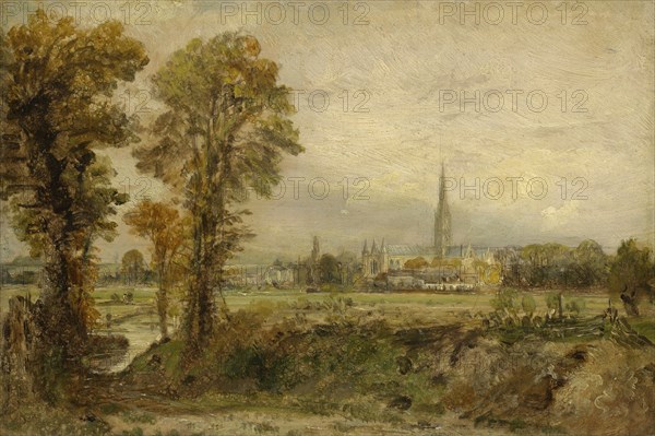 Distant View Of Salisbury Cathedral, 1821. Creator: John Constable.