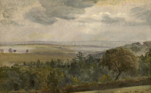Extensive Landscape With Clouds, c1850. Creator: Lionel Constable.