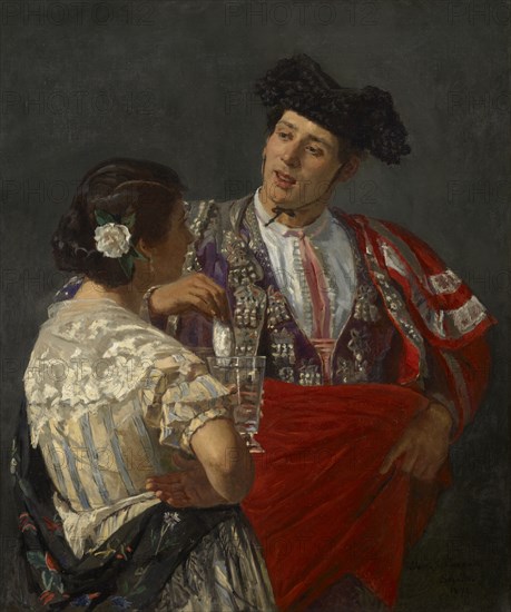 Offering The Panal To The Bullfighter, 1873. Creator: Mary Cassatt.