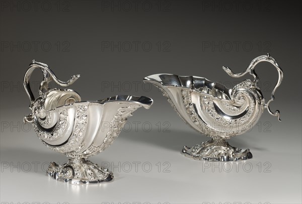 Pair Of Sauce Boats, 1746/47. Creator: Paul Crespin.