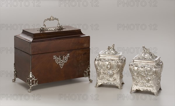Pair Of Tea Canisters With Case, 1769/70. Creator: Pierre Gillois.