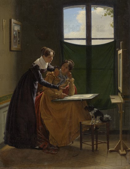 The Drawing Lesson, c1826. Creator: Pierre Duval le Camus.