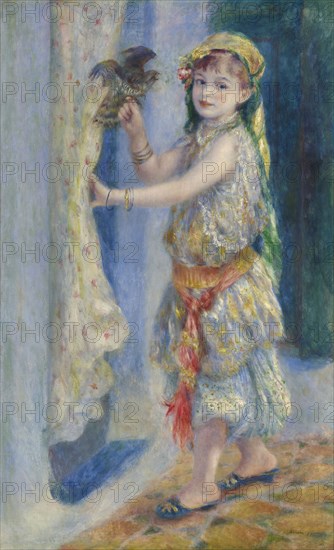 Child With A Bird (Mademoiselle Fleury In Algerian Costume), 1882. Creator: Pierre-Auguste Renoir.