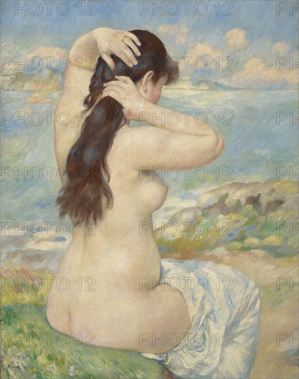 Bather Arranging Her Hair, 1885. Creator: Pierre-Auguste Renoir.