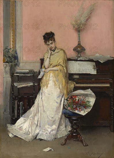 Reverie—The Letter, 1870s. Creator: Raimundo de Madrazo y Garreta.